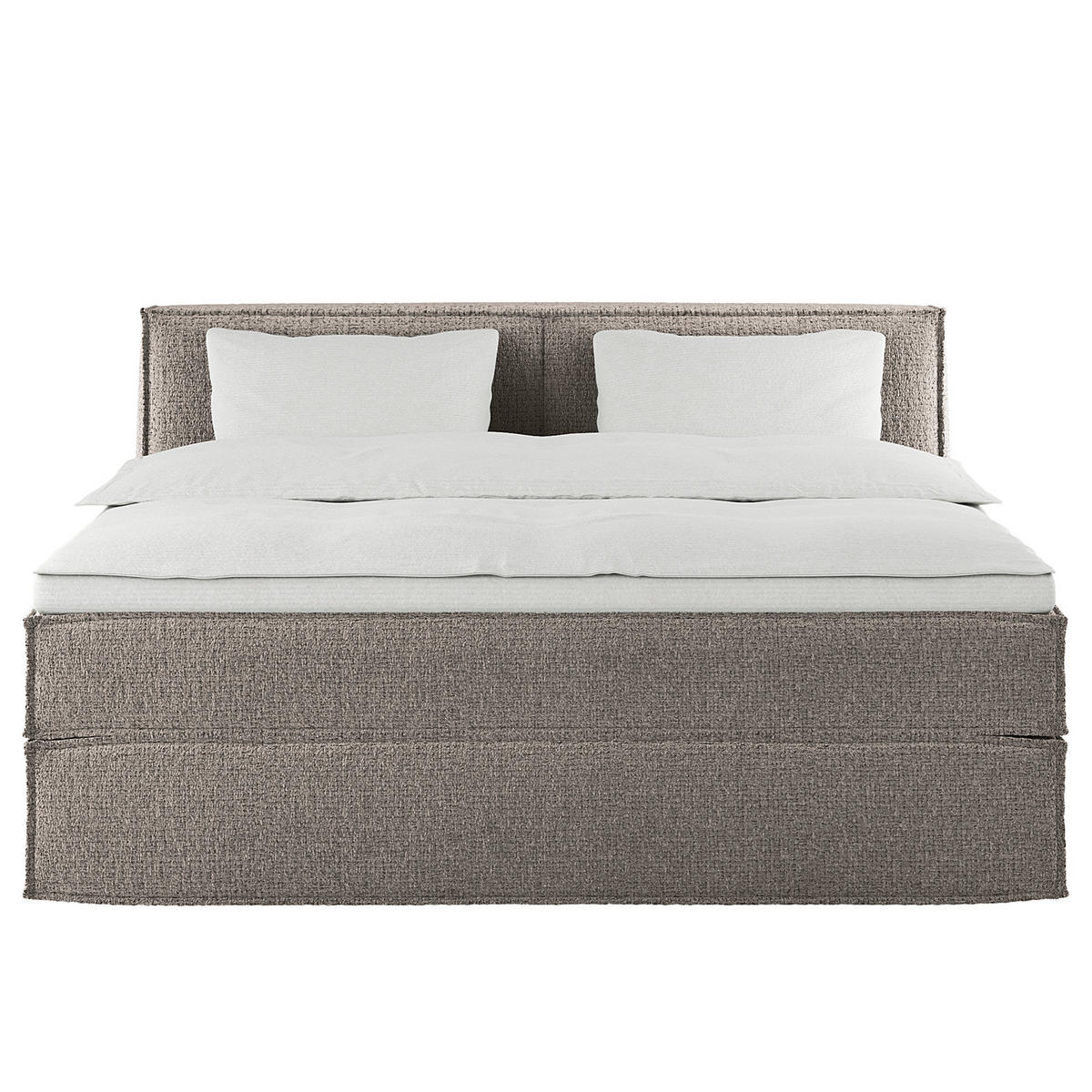 BOXSPRINGBETT mit Kopfteil - Premium - Grau, Textil (200/200cm) - home24