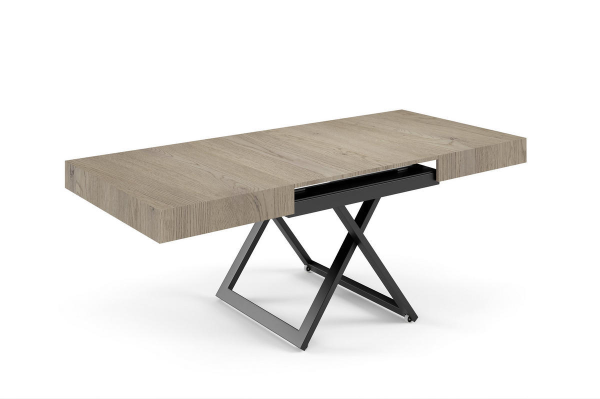 COUCHTISCH SANNA U - Terracotta/Schwarz, Holzwerkstoff/Metall (80/120/27cm) - Meblini