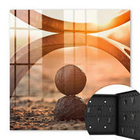 SCHLÜSSELBOX Schwarz 30x30 cm- Türöffnung nach rechts - Abstrakte Harmonie - Orange, Metall (30/30/5cm) - TULUP