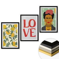 WANDBILDER 3er-Set - 40x60 cm Schwarzer Rahmen - Lemons LOVE Porträt von Frida - Schwarz, Kunststoff (40/60cm) - ArtPrintCave
