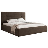 ČALÚNENÁ POSTEĽ CALERIO CLASSIC 200/200 - Hnedá Samet - Matrac Foam - hnedá/čierna, textil/plast (200/200cm) - MKS