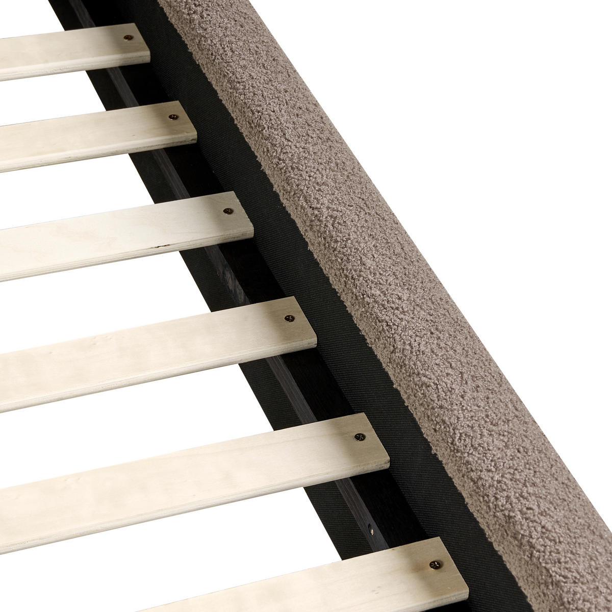 BETT mit Lattenrost 180/200 cm Braun Bajonna - Schwarz/Braun, Textil (180/200cm) - Beliani