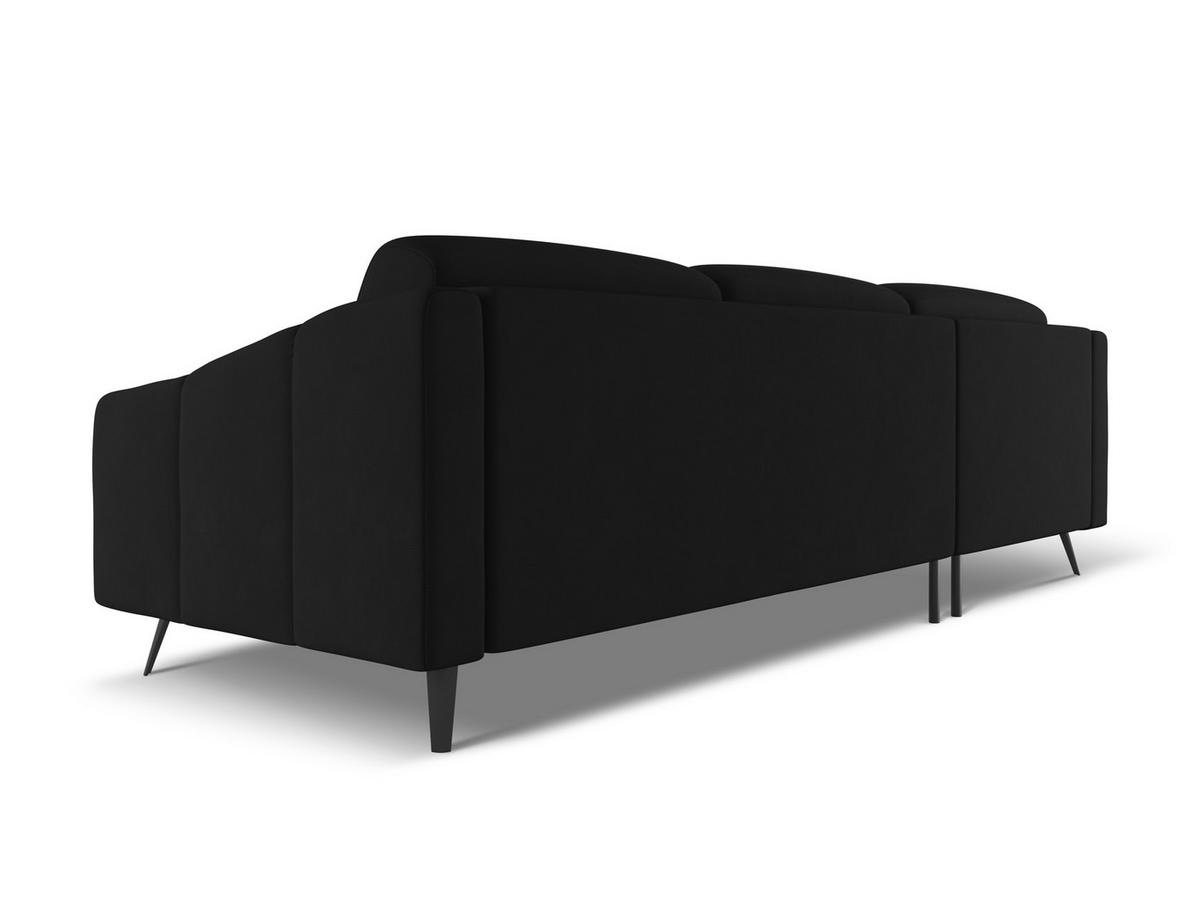 ECKSOFA Links Chenille Stoff Schwarz - Schwarz, Textil/Metall (160/264cm) - Makamii