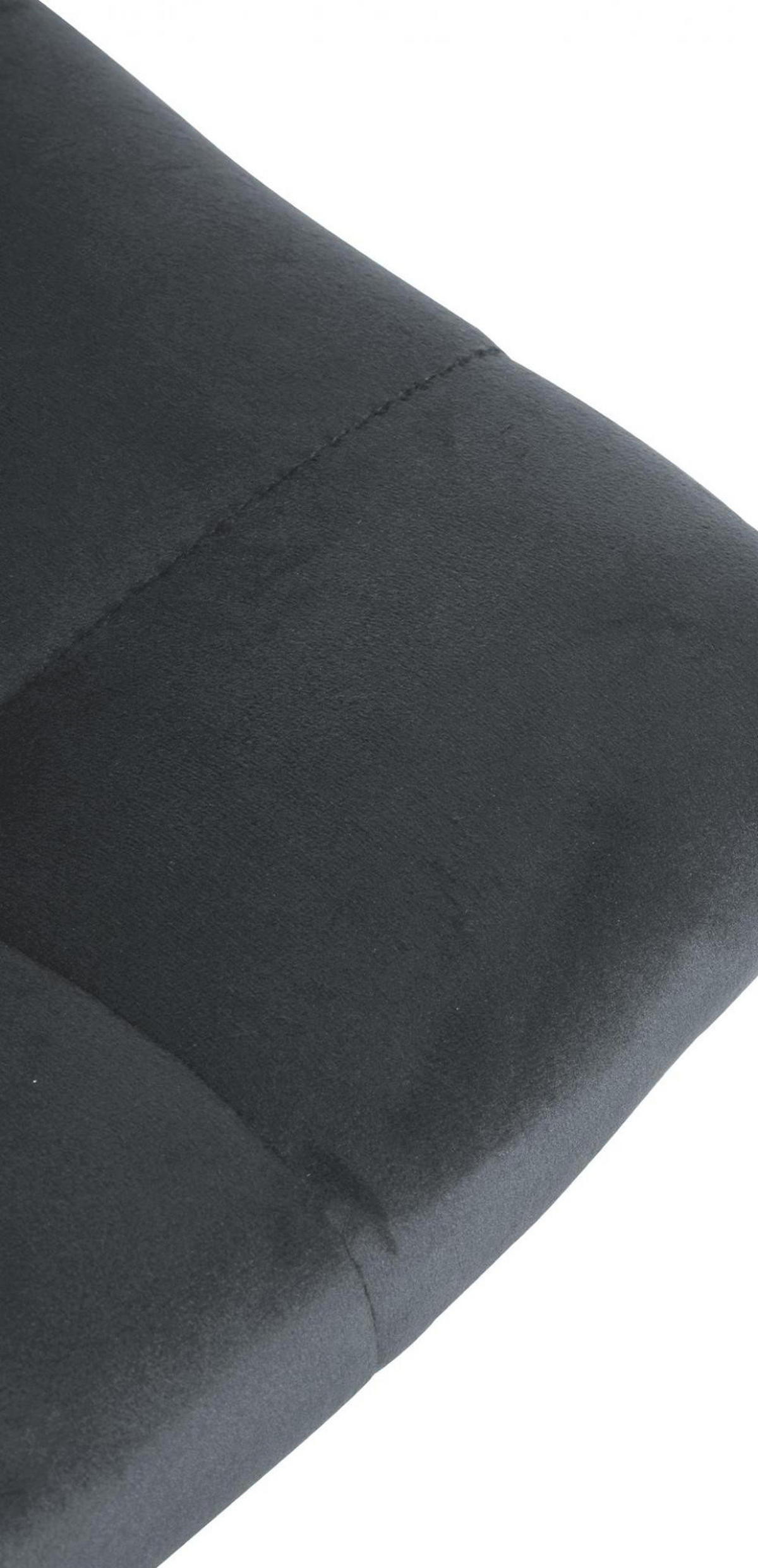 BARHOCKER Samt dunkelgrau - Chromfarben/Dunkelgrau, Textil/Metall (43/87/46.5cm) - CLP