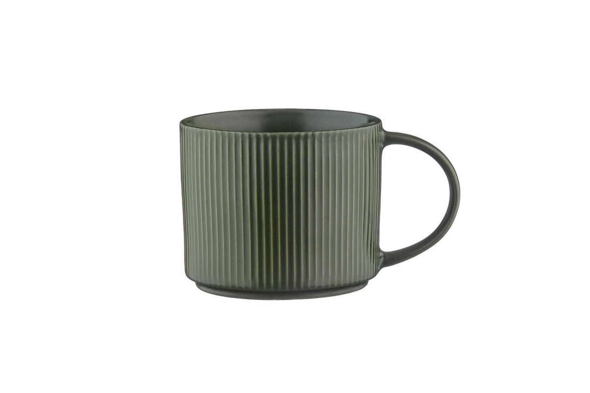 BECHER Scandi 500ml - 4er-Set - Olive - Grün, Keramik (0.5L) - Björn