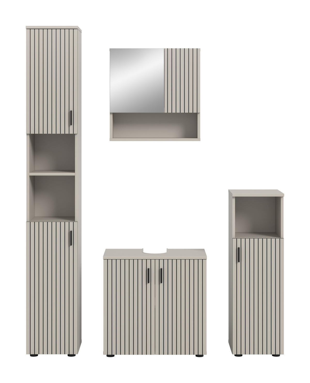 BAD-SET MONE 4-tlg. (B/H/T: ca. 150/192/30 cm) in Kaschmir/Kaschmir - Kaschmir, Holzwerkstoff (150/192/30cm)
