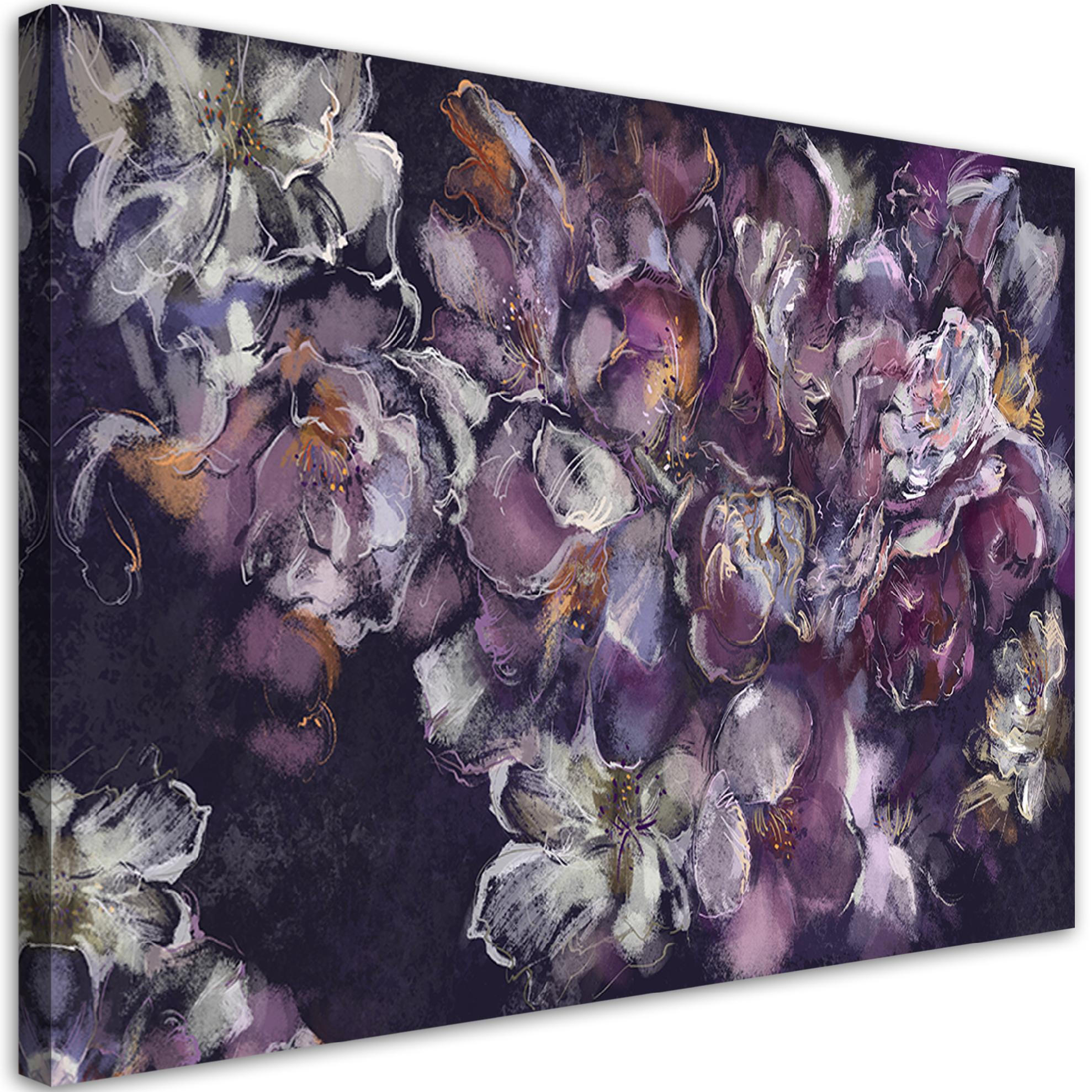 WANDBILD iris blume - Lila, Textil (60/40cm) - Feeby