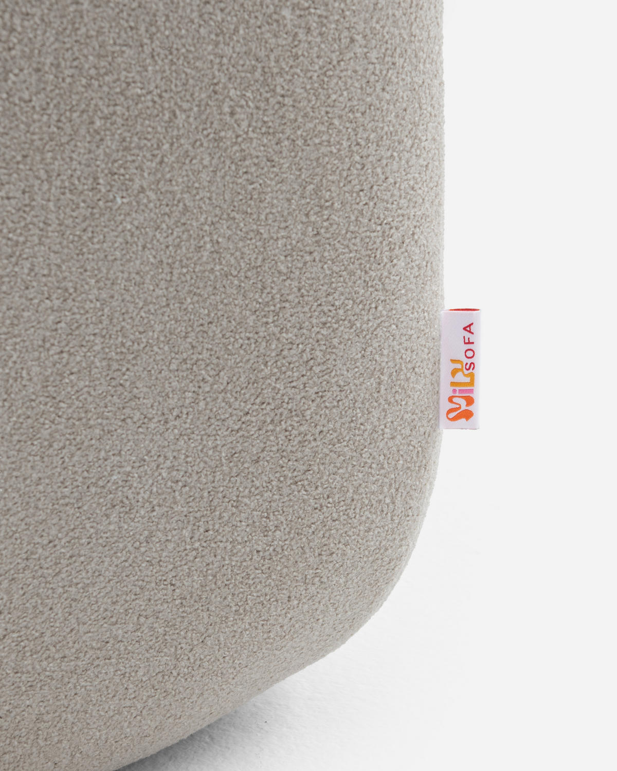 ECKSOFA Bouclé-Stoff Steinbeige - Greige, Textil (260/175cm) - MILYsofa
