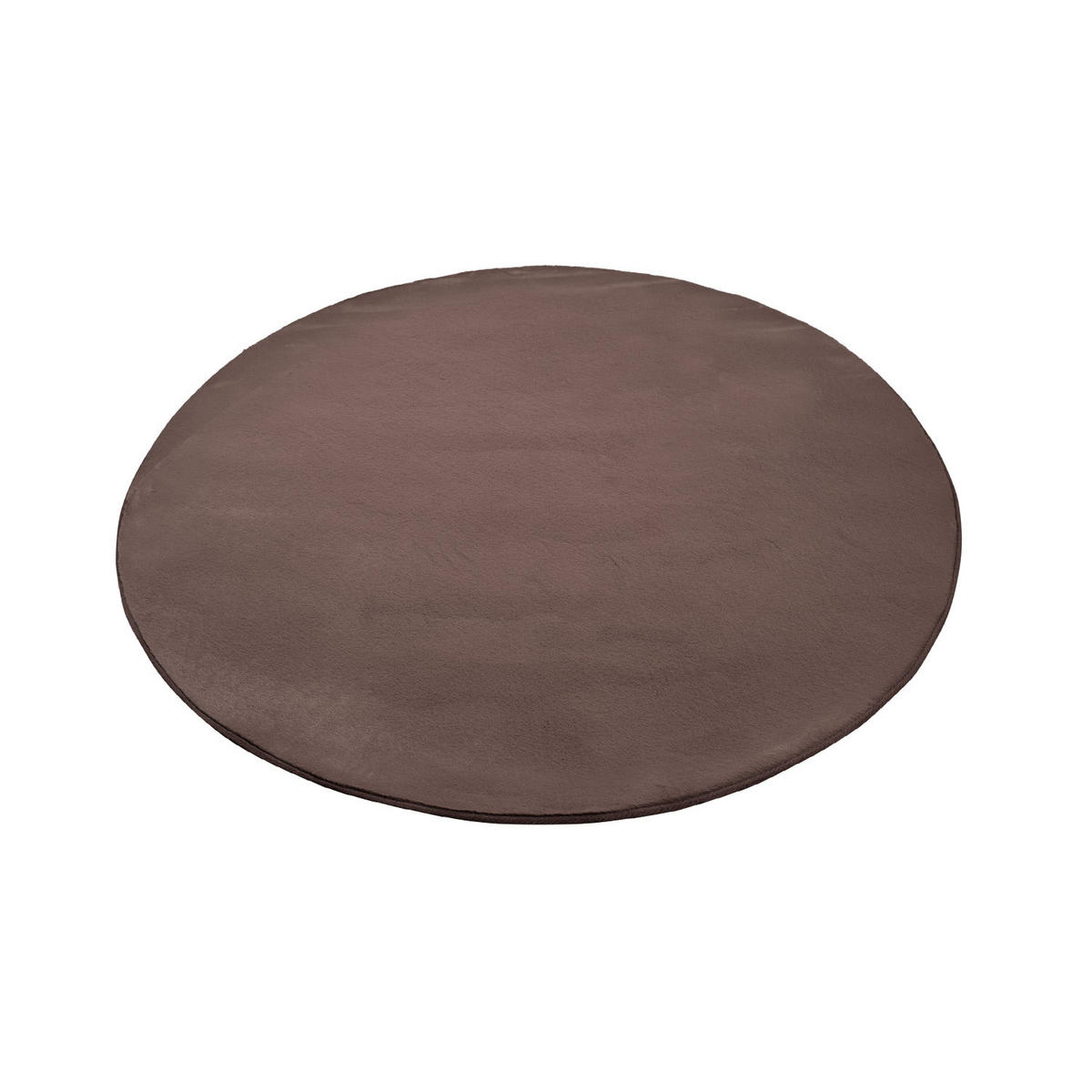 HOCHFLOR-TEPPICH Topia 400 Dunkelbraun 120 cm Rund - Taupe, Textil (120/120cm) - carpet city