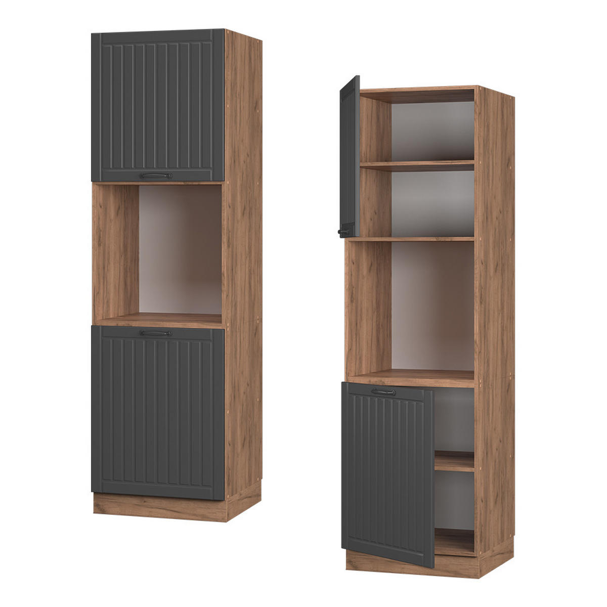 Honigeiche/Dunkelgrau, Holzwerkstoff (60/206.8/58cm) - Vicco