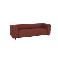 3-SITZER-SOFA Tove Terrakotta Cord - Terra cotta/Schwarz, Holz/Kunststoff (135/65/80cm) - S-Style Möbel