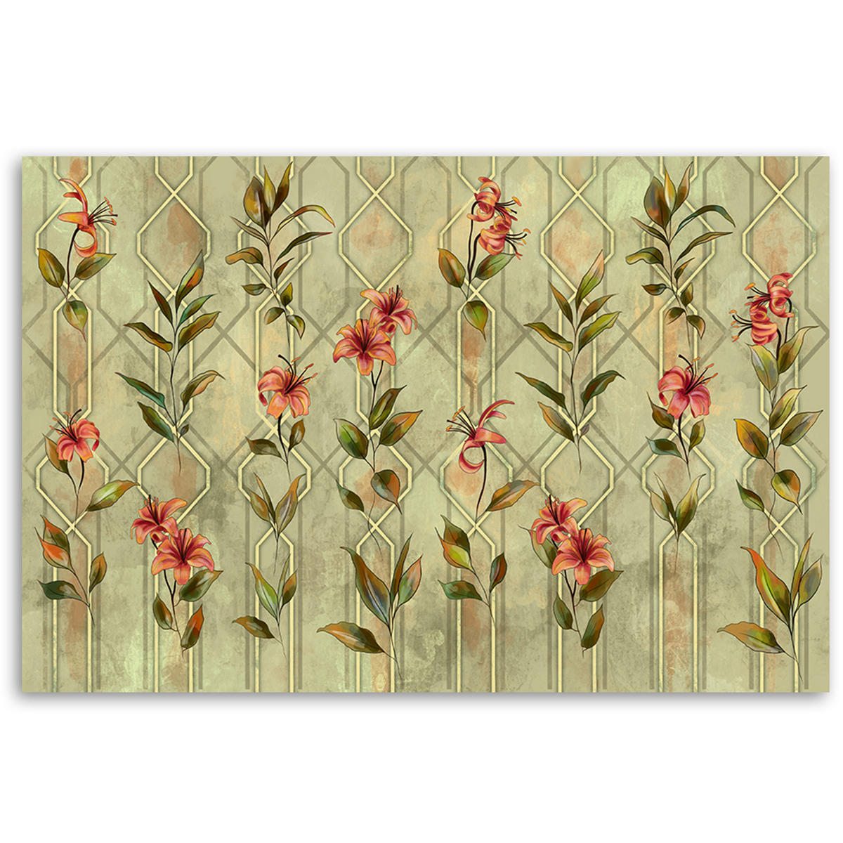 WANDBILD lilia gelbe blume - Beige, Textil (60/40cm) - Feeby
