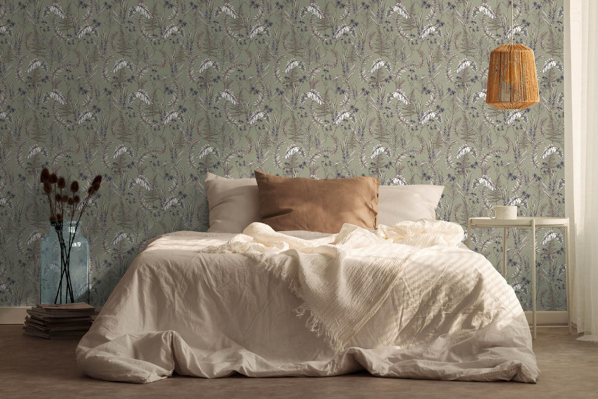 VLIESTAPETE Grün 53/1005 cm - Grün, Textil (53/1cm) - KUNSTLOFT