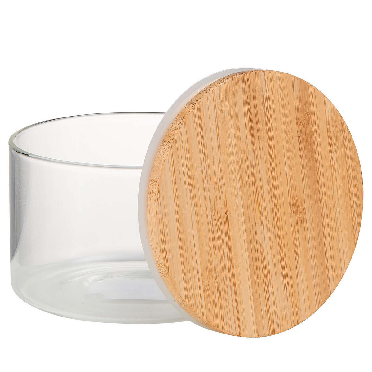 VORRATSGLAS (4er Set) Woodlock - Transparent, Glas/Holz (11/8/11cm) - Butlers