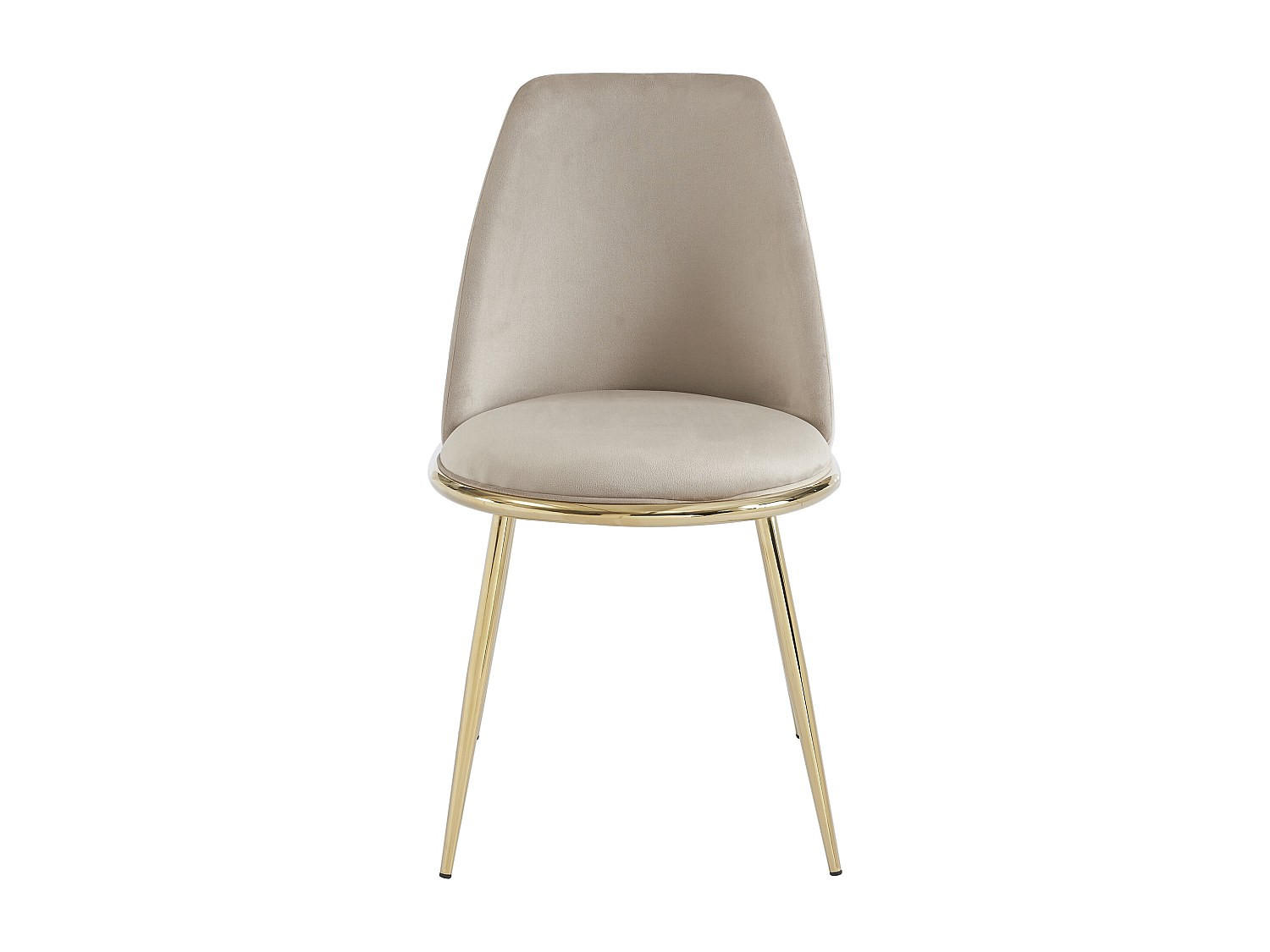 STUHL - 48 cm x 54 cm - Stoff, Samt - Beige - NEBINA - Beige, Textil (48/83/54cm) - Vente-Unique