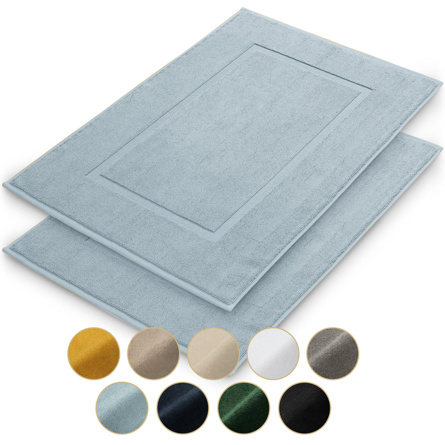 BADEMATTE Vilto 2er-Set, 50/80 cm, Hellblau - Hellblau, Textil (80/50cm) - Blumtal