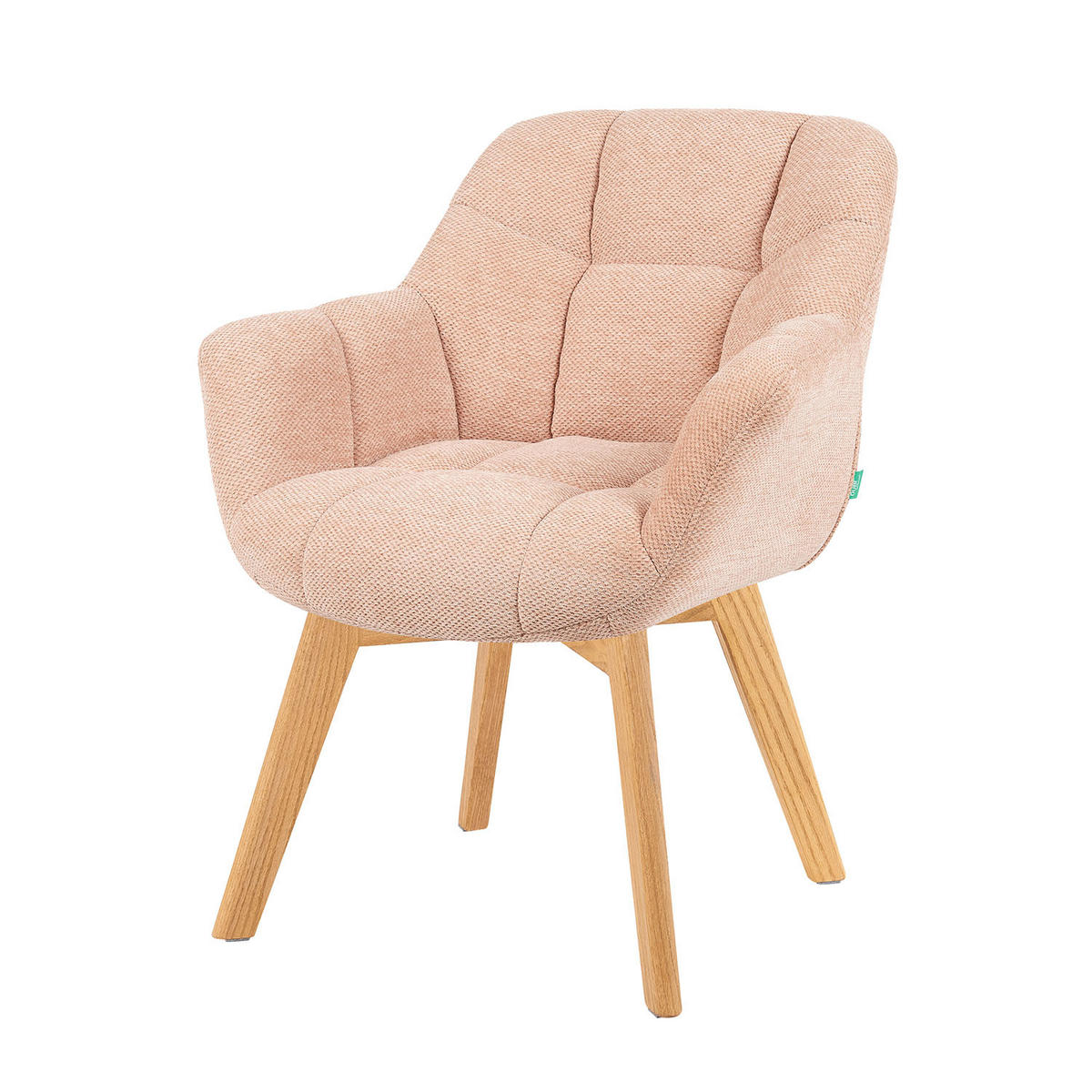 ESSZIMMERSTUHL Mika-Ava 2er-Set - Honigeiche/Rosa, Eichenholz/Holz (65/81/66cm) - DUBI Möbel