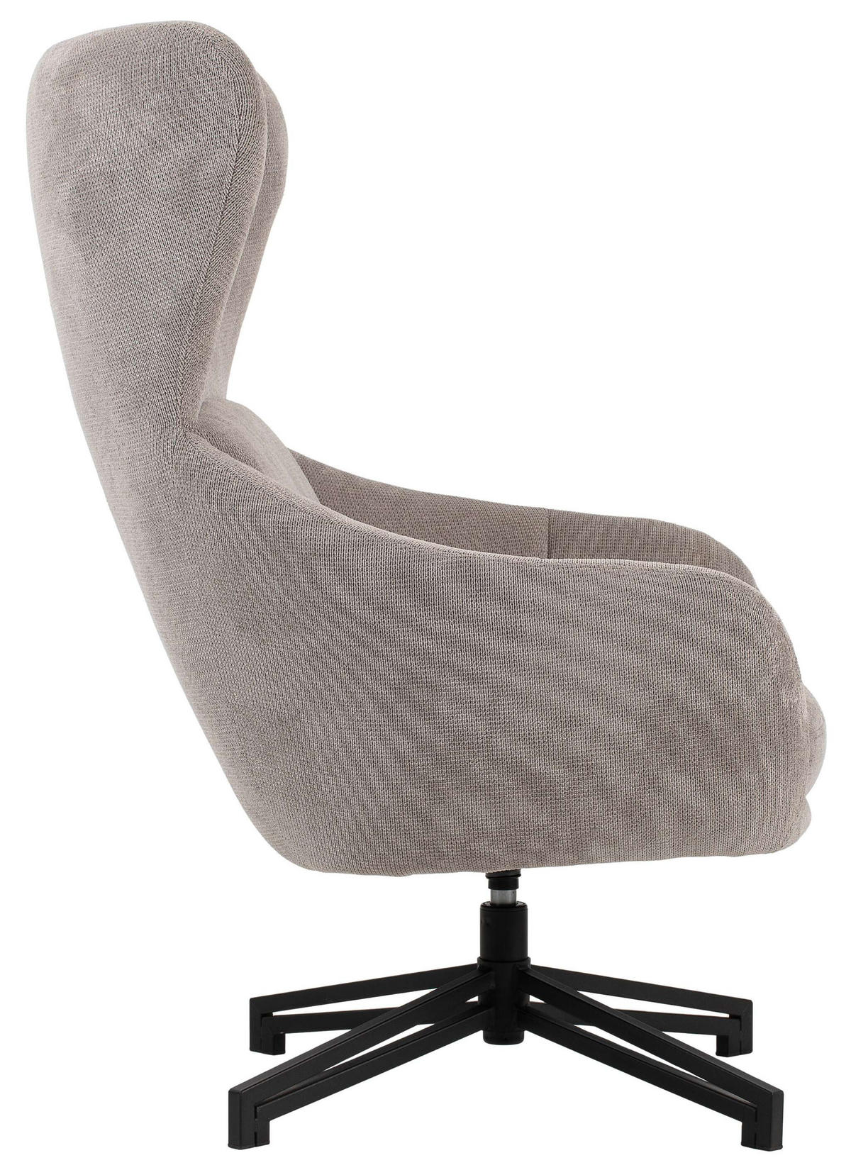 OHRENSESSEL Marconia light grey drehbar - Hellgrau/Schwarz, Textil/Metall (75/109/80cm) - Mr. Deko