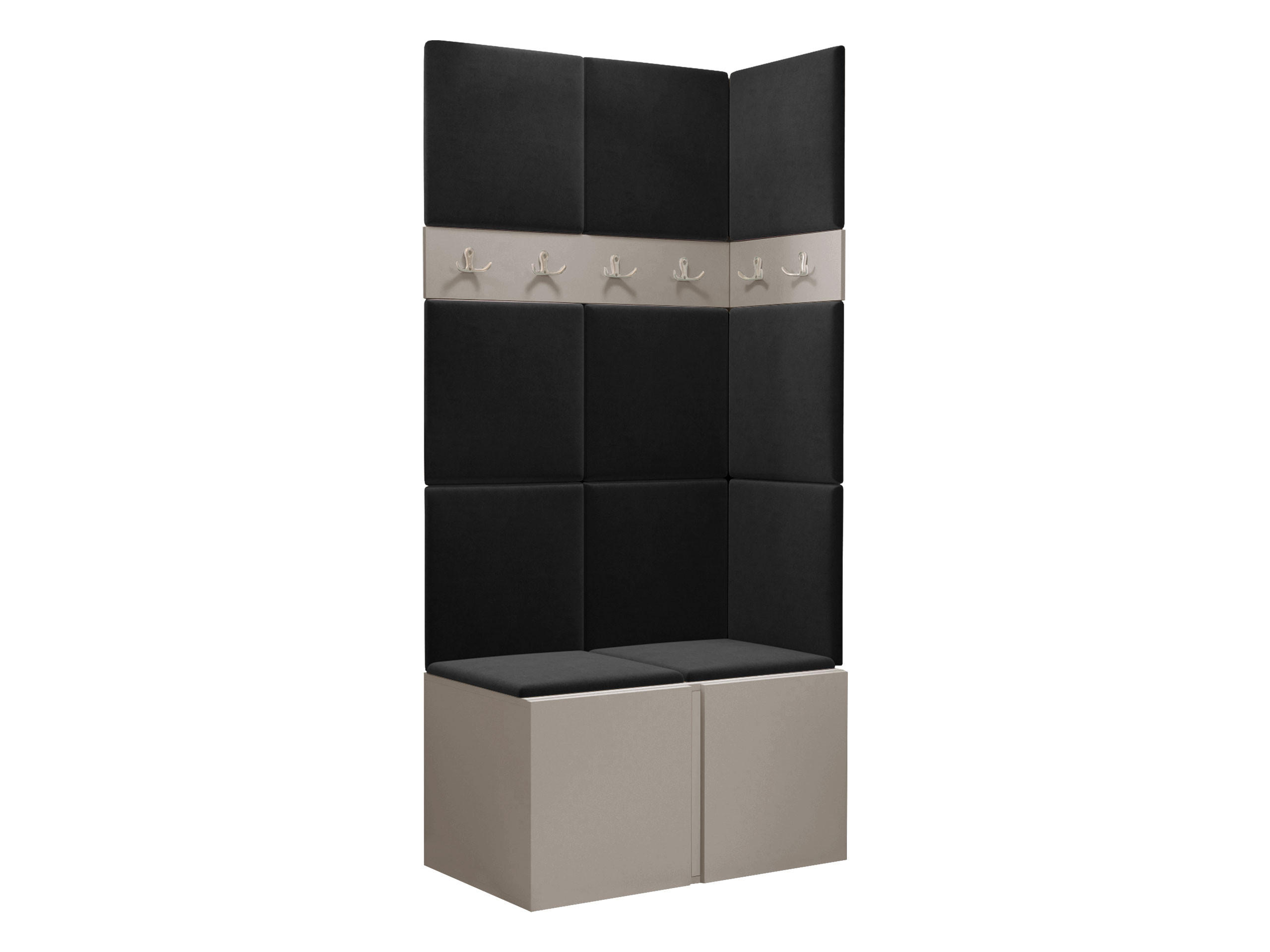 GARDEROBEN-SET Orion I - Kaschmir/Anthrazit, Holzwerkstoff/Kunststoff (84/186/46cm) - MIRJAN24