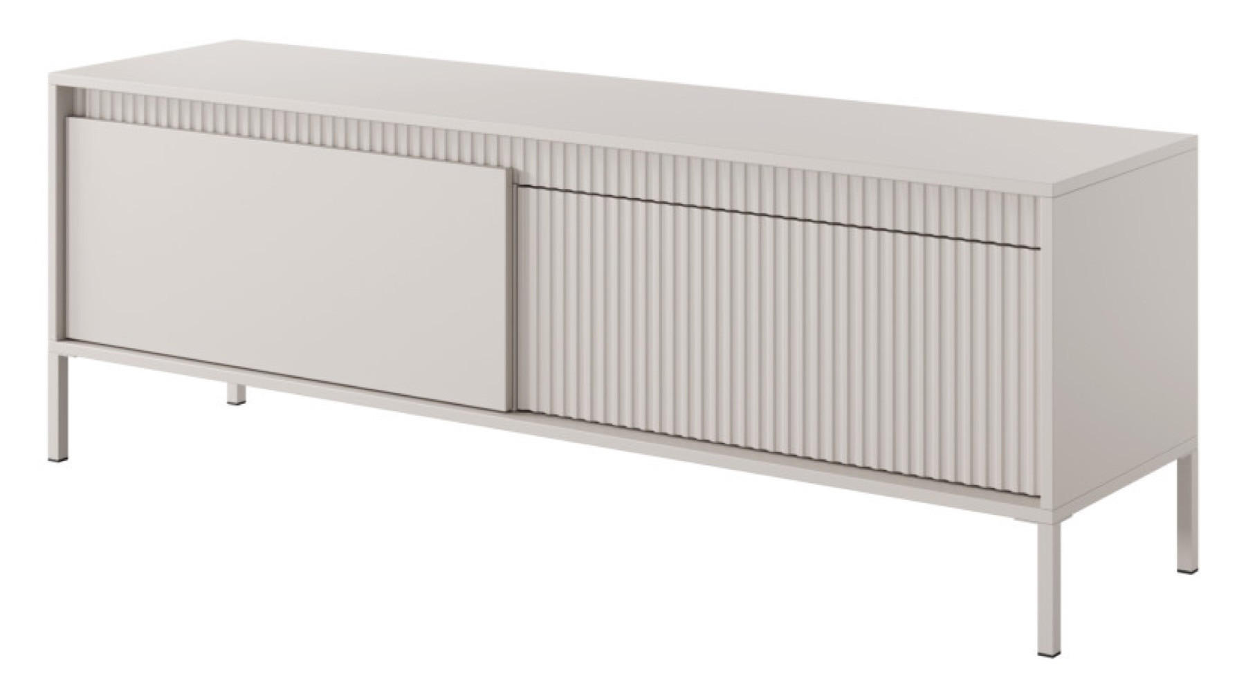 SCHRANK Beige ENSO Auf Metallfüßen Mit Metallgestell - Beige, Holzwerkstoff (153.5/53.4/39.5cm) - Sepro Meble