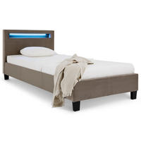 POLSTERBETT BAGO 90x200 cm - Greige, Textil (90/200cm) - IDIMEX