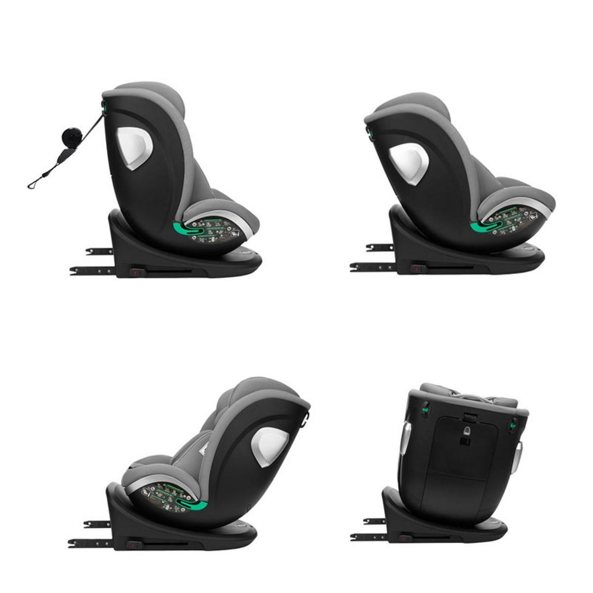 KINDERSITZ i-Drive i-Size hellgrau (40-150cm) Isofix Top Tether, Kopfstütze, SPS - Hellgrau, Kunststoff (44/60/50cm) - Kikka boo