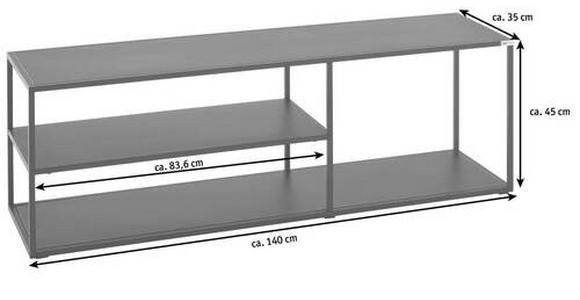 TV-ELEMENT Schwarz  - Schwarz, Trend, Metall (140/45/35cm) - Carryhome