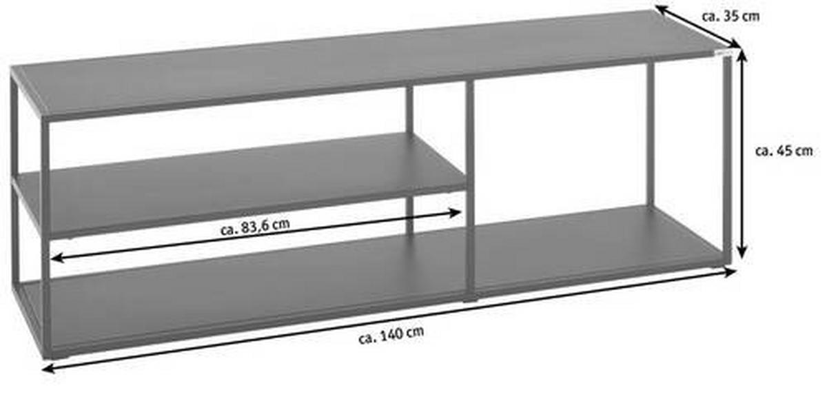 TV-ELEMENT  in 140/45/35 cm  - Schwarz, Trend, Metall (140/45/35cm) - Carryhome