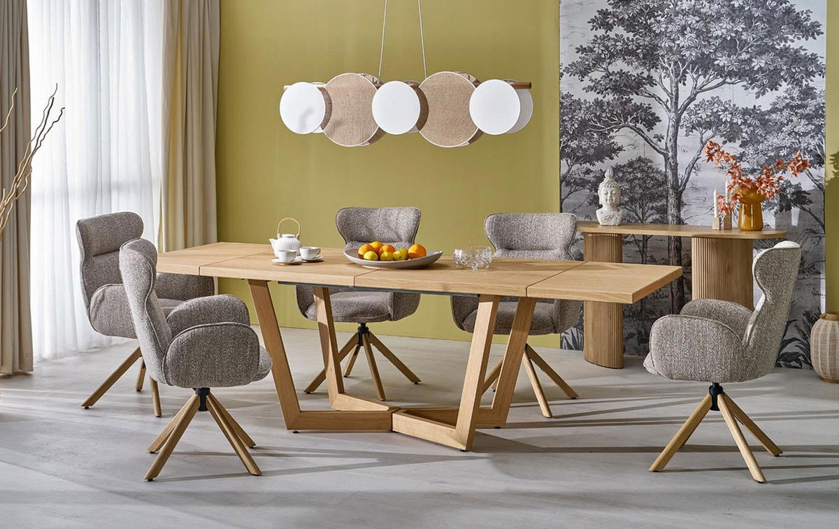 ESSTISCH Massive Eiche Natur 340 / 90 / 77cm - Eichefarben, Holz (90/340/77cm) - Feldmann-Wohnen