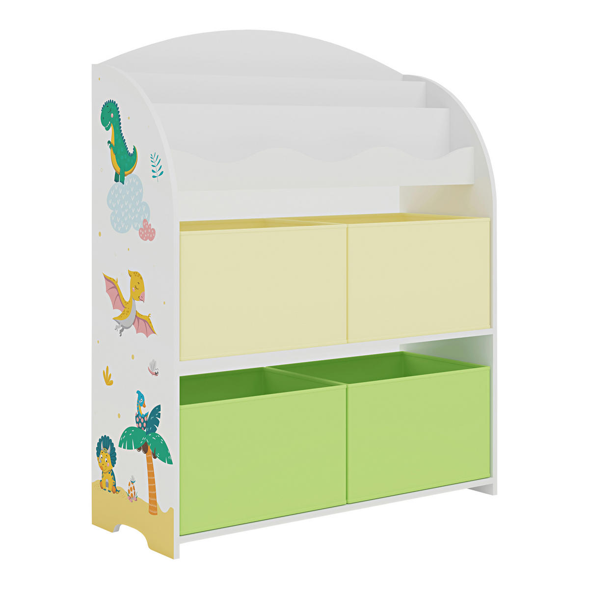KINDERREGAL Orust - Gelb/Weiß, Holzwerkstoff (82.5/97.5/29.5cm) - [en.casa]