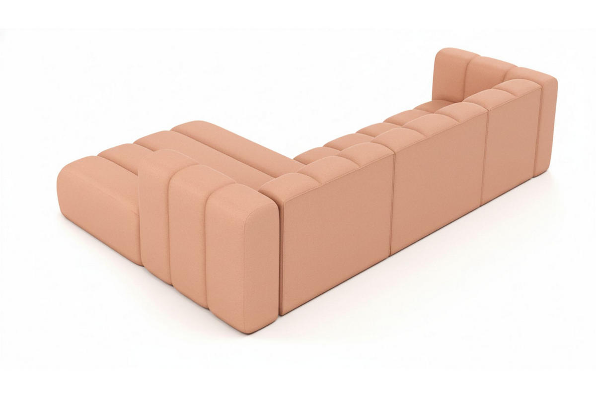 ECKSOFA L-Form Grand L 287 cm, Veloursstoff Salvador, Rosa, Links - Rosa, Holz (287/179cm) - Kaiser Möbel