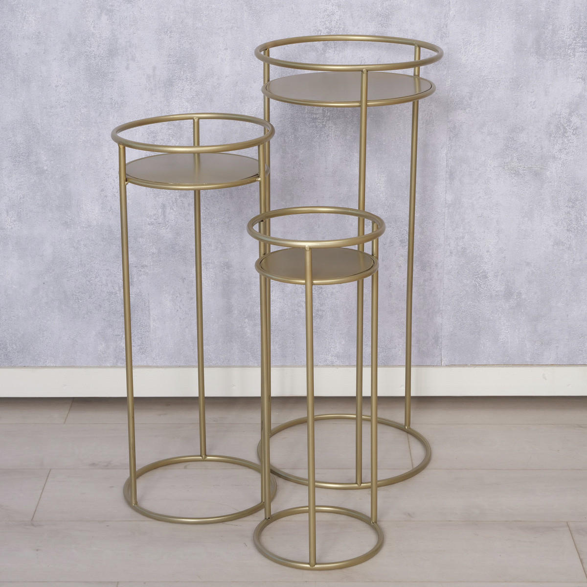 BLUMENSTÄNDER Metall Ricky 50-70 cm 3er-Set - Goldfarben, Metall (30/30/70cm) - Boltze Home