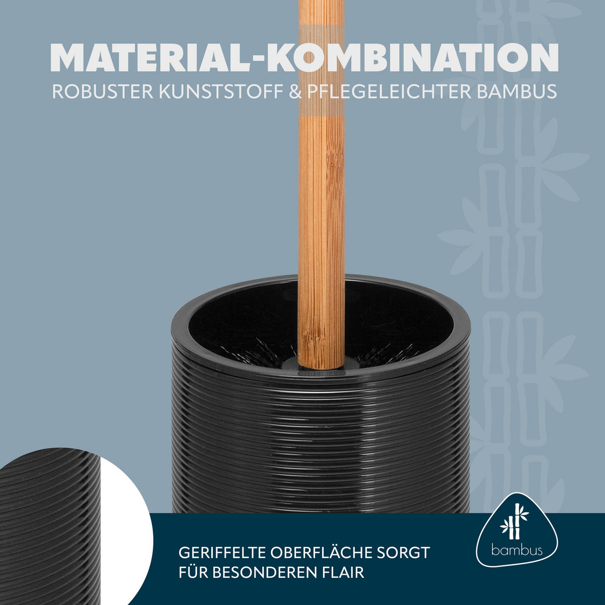 WC-BÜRSTE SEGNO, schwarz - Schwarz, Kunststoff (10.4/39/10.4cm) - bremermann