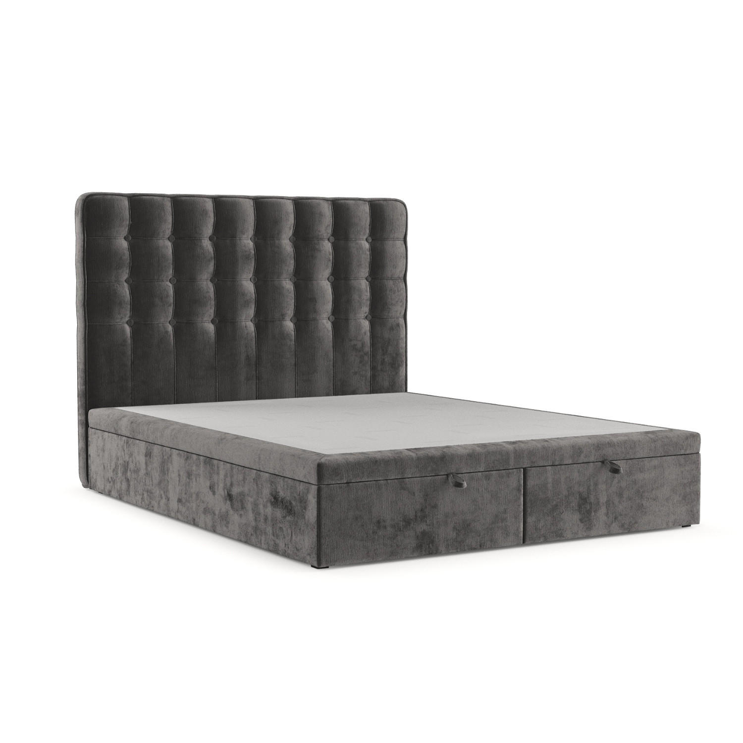 POLSTERBETT Celestia mit Stauraum 160/200 cm Stahl im Lotta Stoff - Schwarz/Graphitfarben, Holz/Holzwerkstoff (160/200cm) - AltaBeds