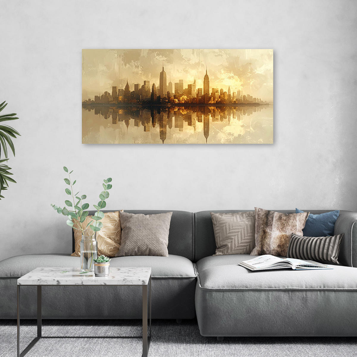 LEINWANDBILD Städte & Architektur 100x50cm - Beige, Textil (100/50cm) - Feeby