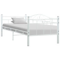TAGESBETT-RAHMEN Weiß Metall 90×200 cm - Weiß, Metall (97/74.5/206cm) - furnicato