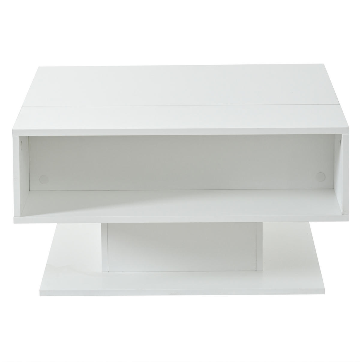 COUCHTISCH 80/75/40 cm mit Hubfunktion und LED-Beleuchtung in Weiß - Weiß, Holzwerkstoff (80/75/40cm) - Flora Grace