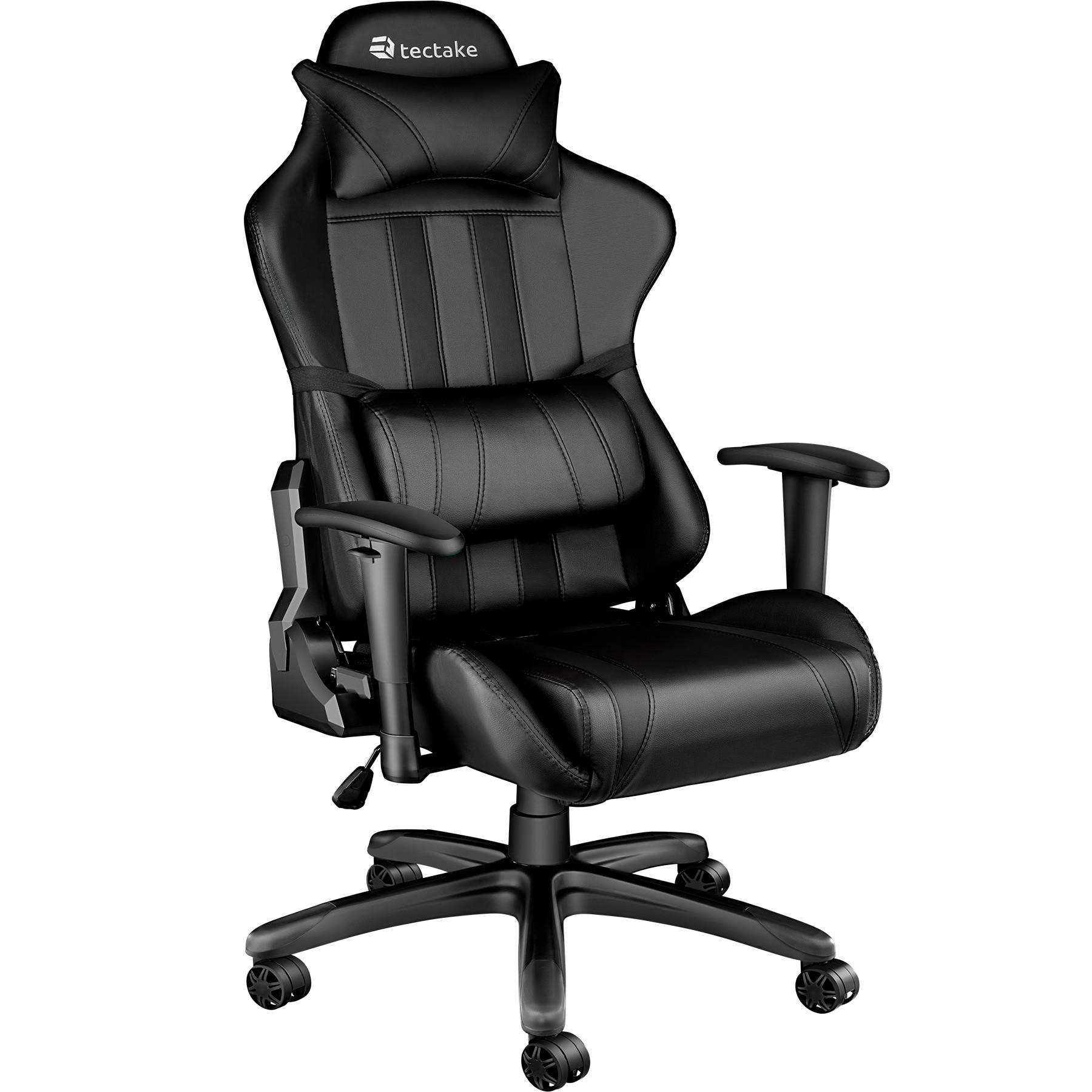 RACING GAMING STUHL ,Belastbarkeit 120 kg,schwarz - Schwarz, Leder (70/135.5/75cm) - tectake