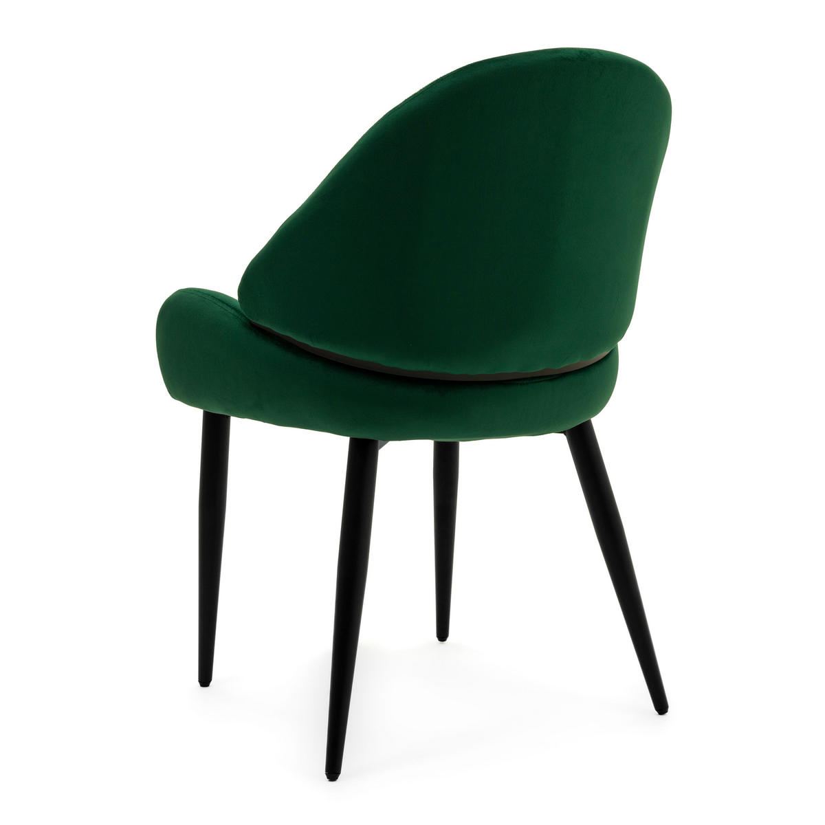 STUHL BERGAMO gepolsterter mit Steppung - grün - Samt Velour - Schwarz/Grün, Textil/Metall (56/91/61cm) - NEW HOME