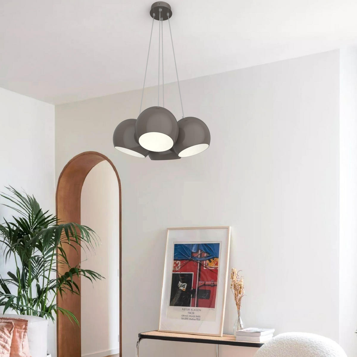 HÄNGELEUCHTE - Graubraun, Metall (25/25/20cm) - Lumicom