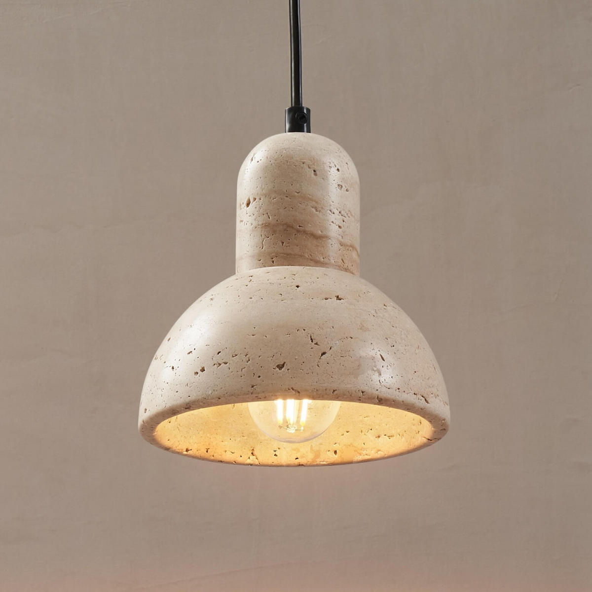 HÄNGELEUCHTE Lioren, Beige, 15cm - Beige, Stein (15/15/15cm) - KOSILUM