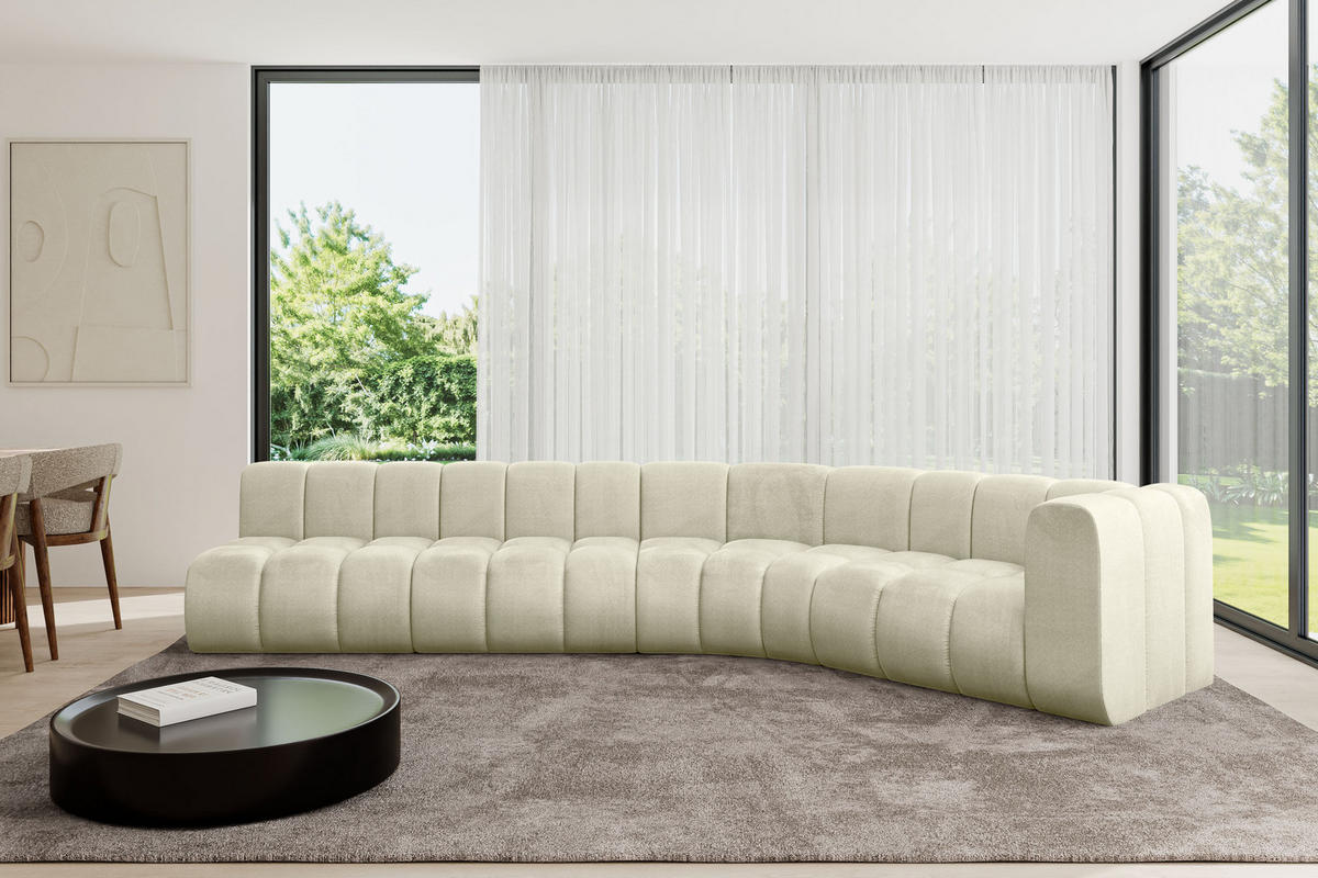 ECKSOFA modulares Sofa Karex-L2 - 399x194x70 cm Beige - Beige, Holzwerkstoff/Textil (399/194cm) - ALTDECOR