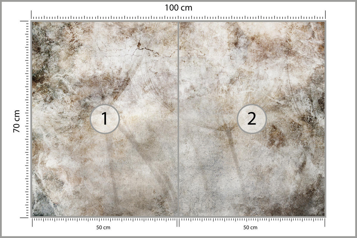 FOTOTAPETE für Schlafzimmer Abstraktion Löwenzahnsamen Beton Retro Beige 100x70 - Beige/Braun, Papier (100/70cm) - Muralo