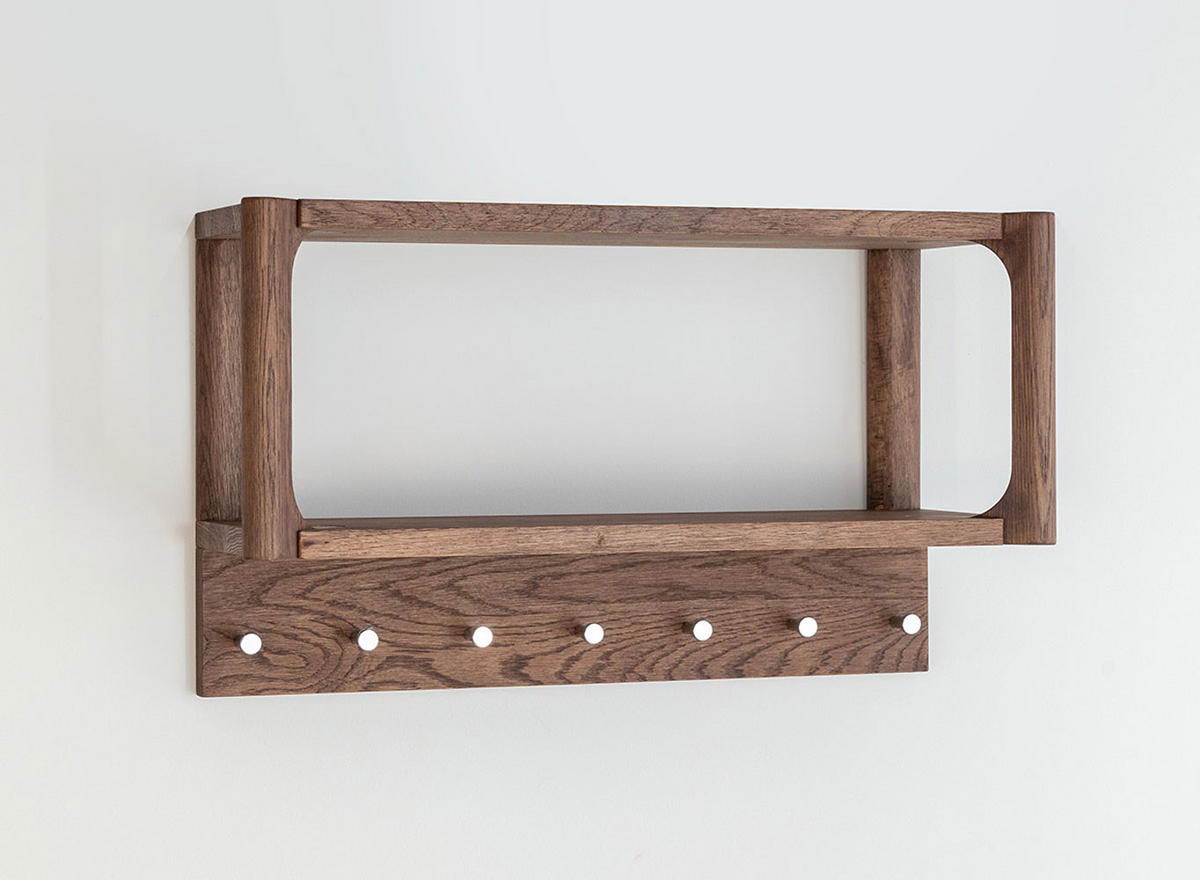 WANDGARDEROBE Campi Eiche Tabak 63 / 21,5 / 36cm - Eichefarben, Holz (63/36/22cm) - Feldmann-Wohnen