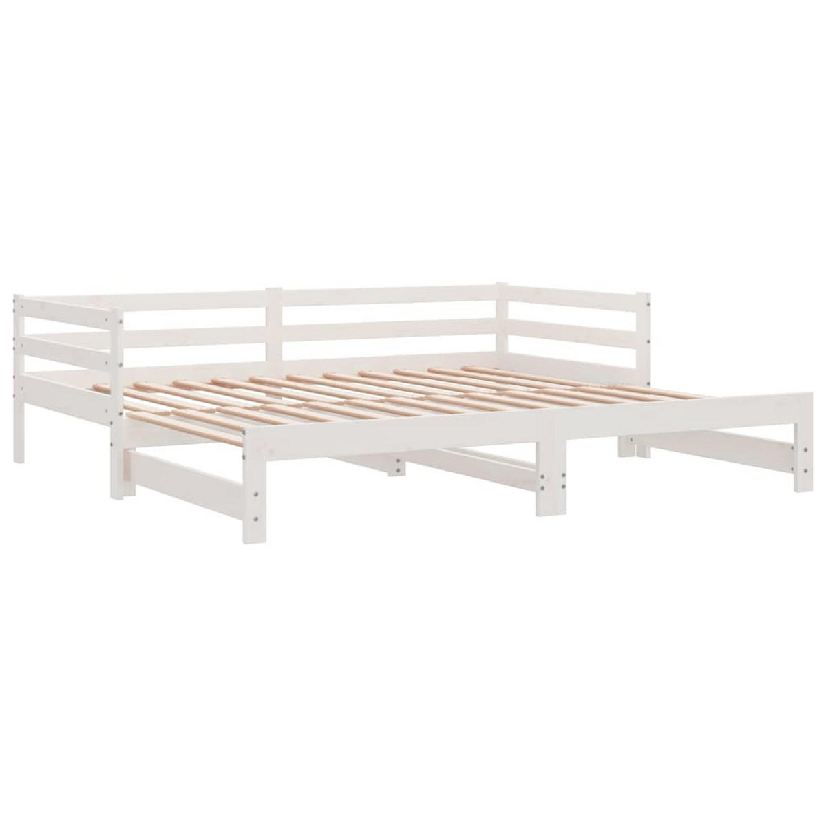 AUSZIEHBARES Tagesbett Ohne Matratze Weiss 80/200 Cm - Weiß, Naturmaterialien (80/200cm) - vidaXL