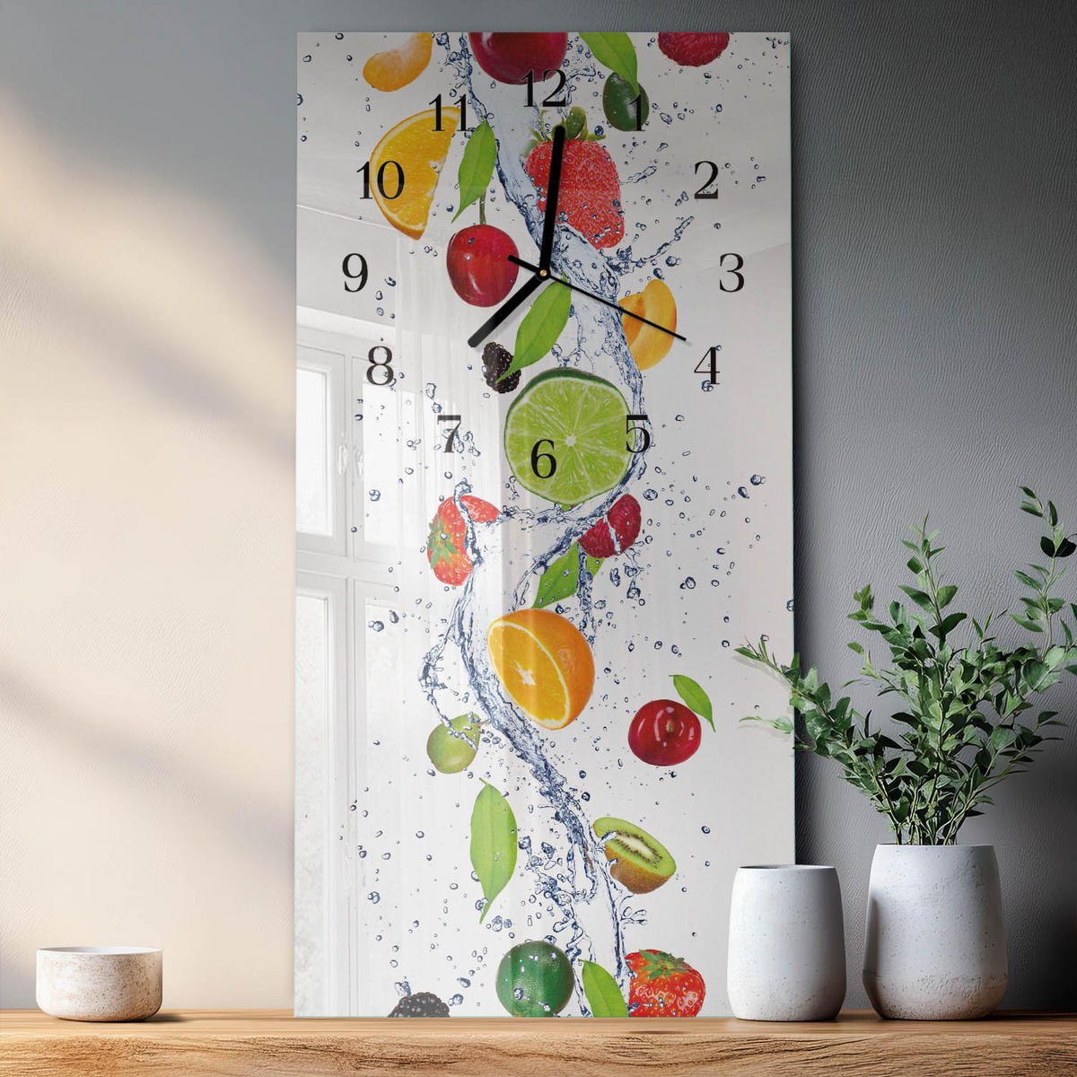 WANDUHR 30x60 cm - Gras - Multicolor, Glas (30/60/0.4cm) - TULUP