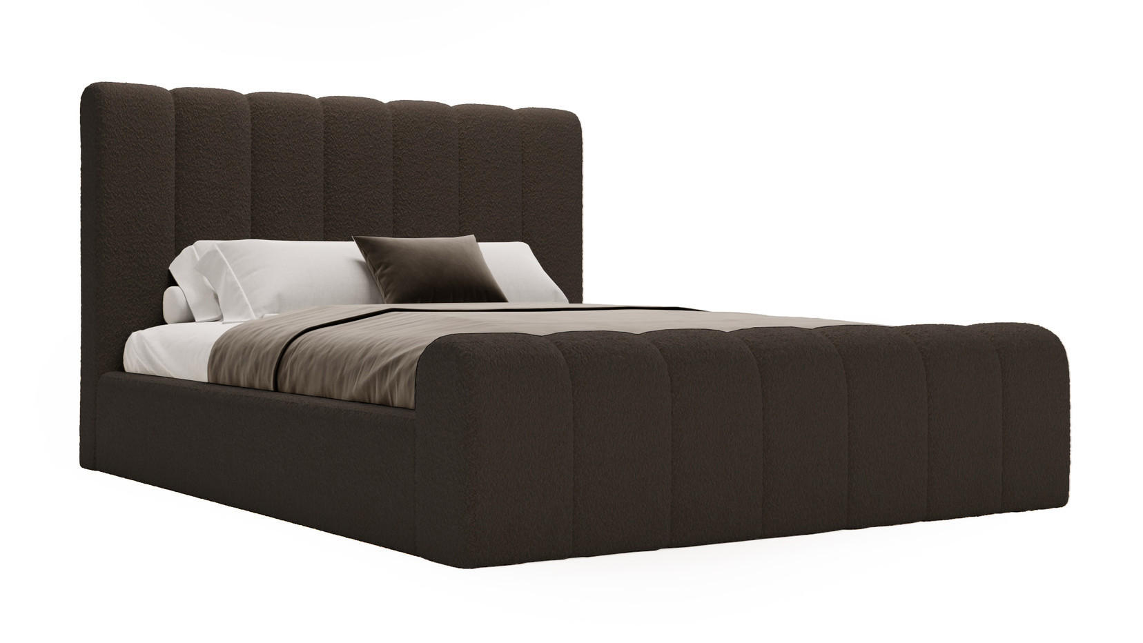 POLSTERBETT 160x200 Valetta mit Bettkasten, Bouclé Schwarz - Schwarz, Holz/Textil (160/200cm) - Emporius