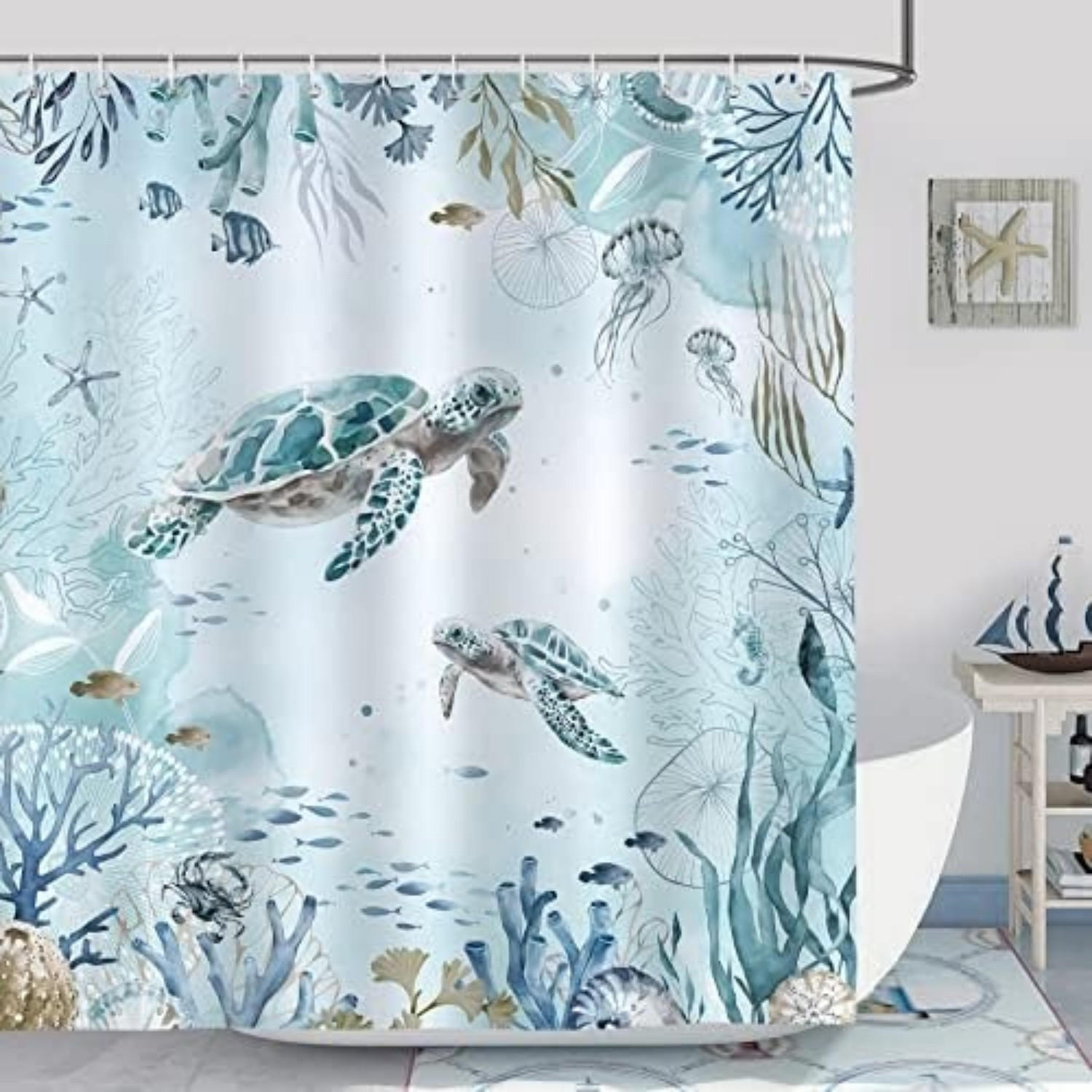 Mcboson Duschvorhang Blau 180x180 cm