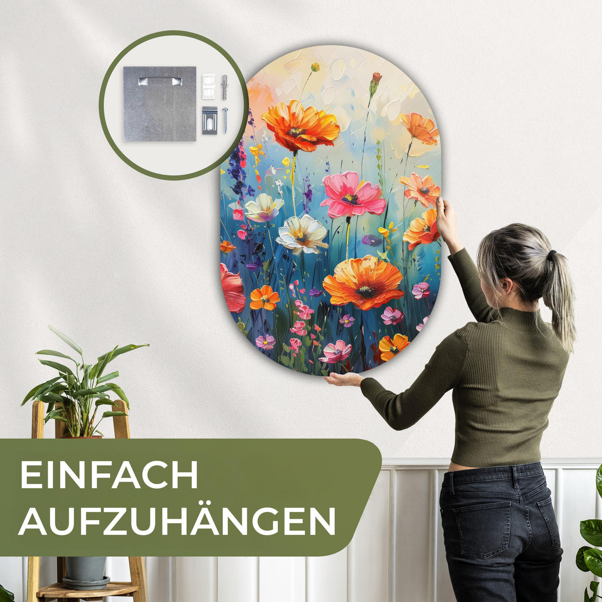 WANDBILD Blumen - Natur - Aquarell - Kunst 80x120 cm - Multicolor, Kunststoff (80/120cm) - MuchoWow