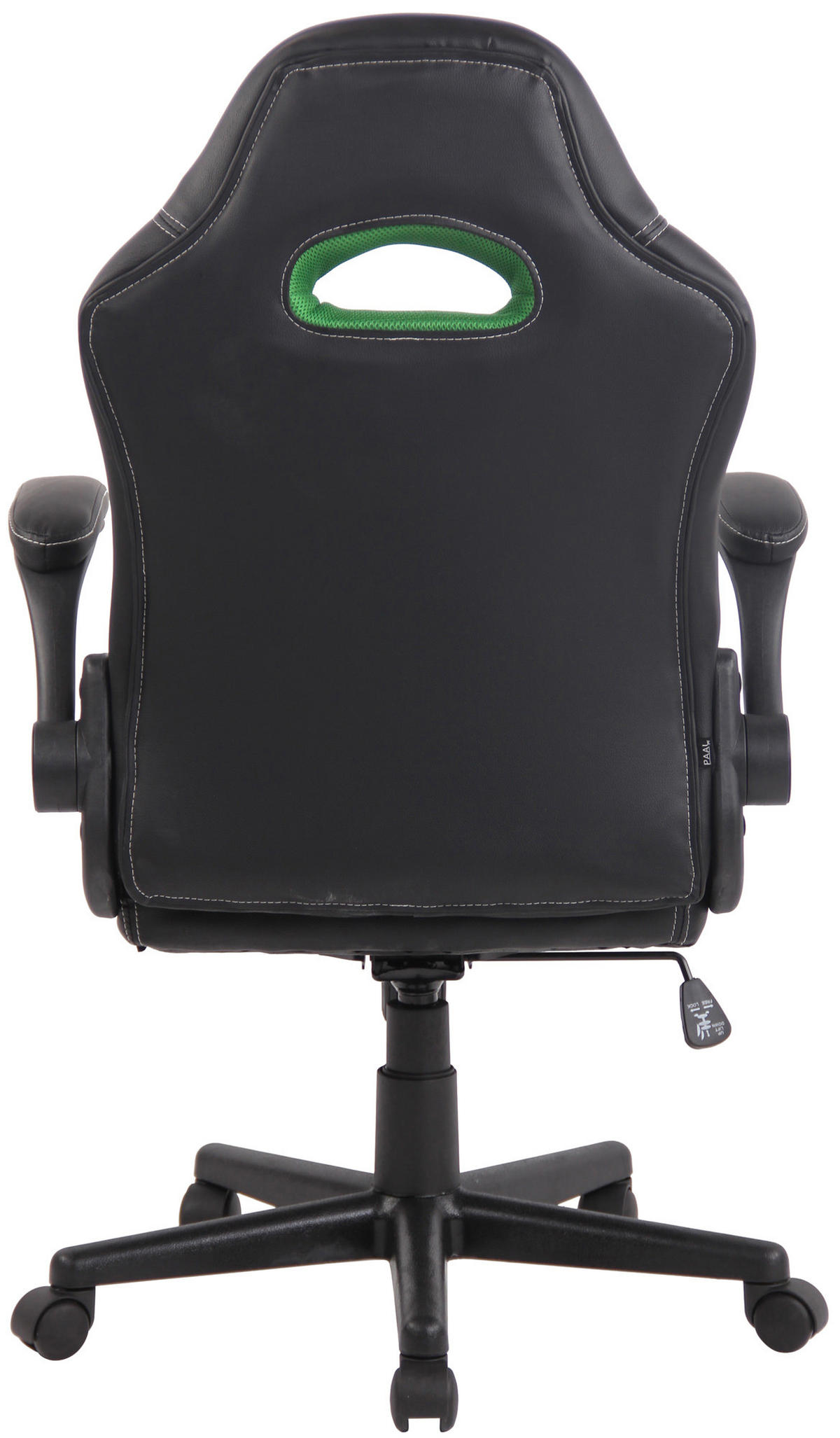 CHEFSESSEL Lederlook grün - Schwarz/Grün, Kunststoff/Textil (66/119/60cm) - CLP